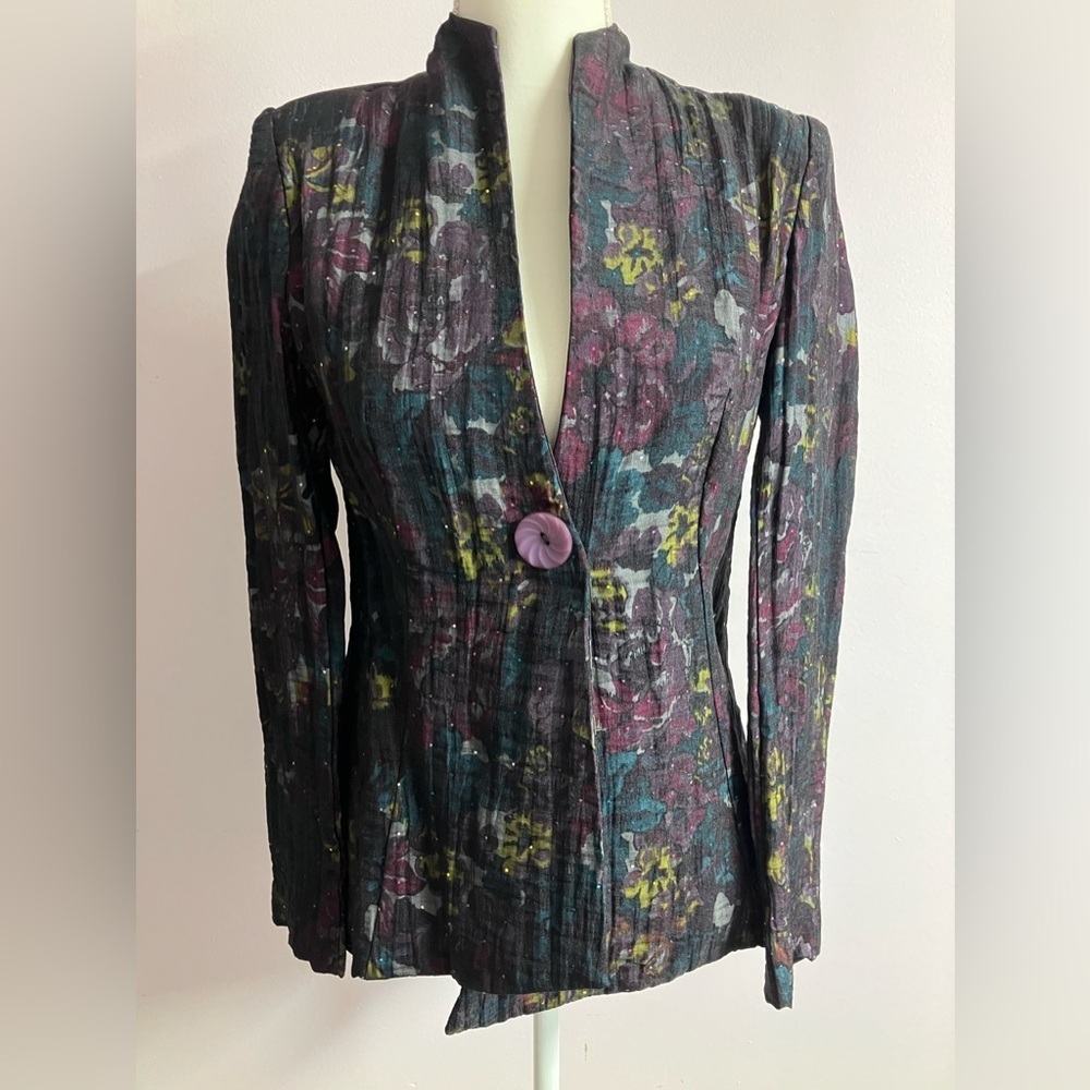 Women’s Jacket, S, Multicolored, Floral, Lightweight, Cheryl Nash